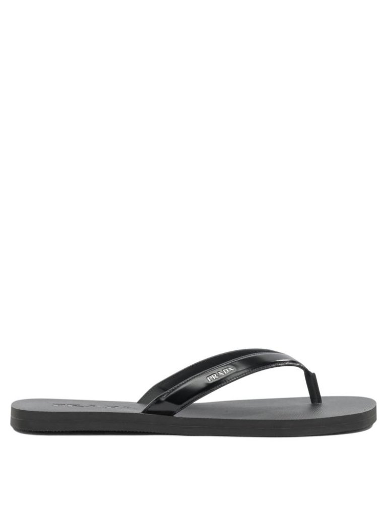 Prada Leather Flip Flops Sandals Uk 11 Men